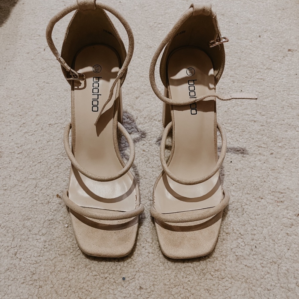 Triple Strap Block Heel Sandal
